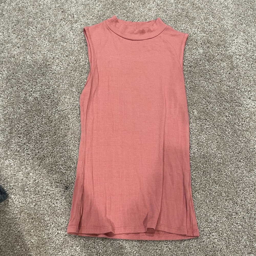 Pink high neck tank top